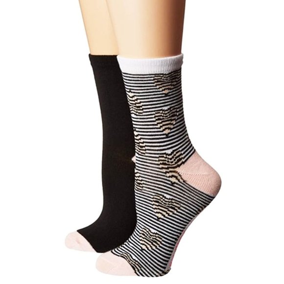 2 Pack BETSEY JOHNSON Crew Socks Gift Box - Picture 2 of 4